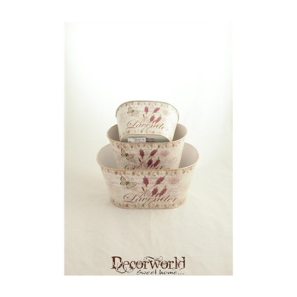 Bádog kaspó "lavender"ovál 26,5x16x14