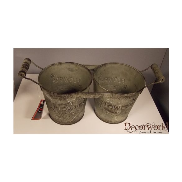 Bádog duplakaspó "FLOWERS" 21