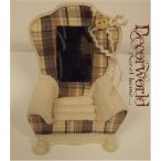 Polirezin ékszersofa barnakockás 17cm