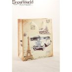 Papírtáska Old's car 23x18cm - Drapp M-es