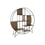 Polc akácfa 175x36x183cm - Barna,fekete