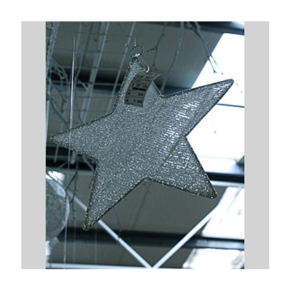 Drót csillag 25cm glitteres