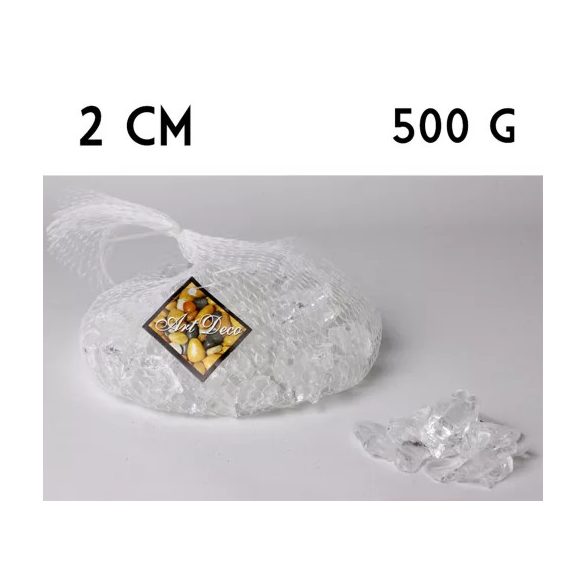 Dekor kavics üveg 2cm 500gr - Víztiszta