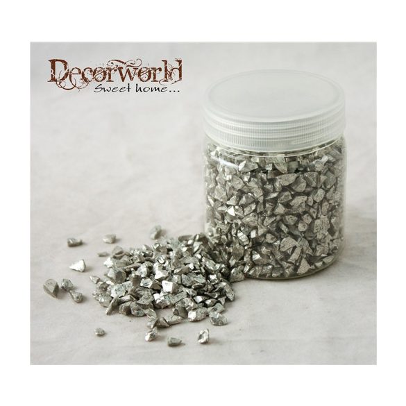 Dekor üvegkavics ezüst 2-4mm 250g