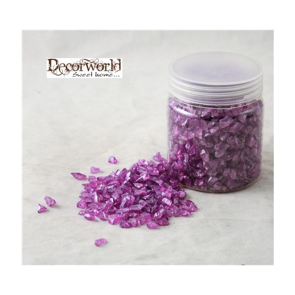 Dekor üvegkavics világos 2-4mm 250g - Lila