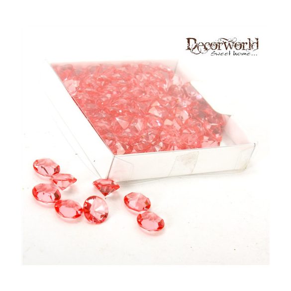 Dekor műagyag gyémánt 60db 12mm - Pink