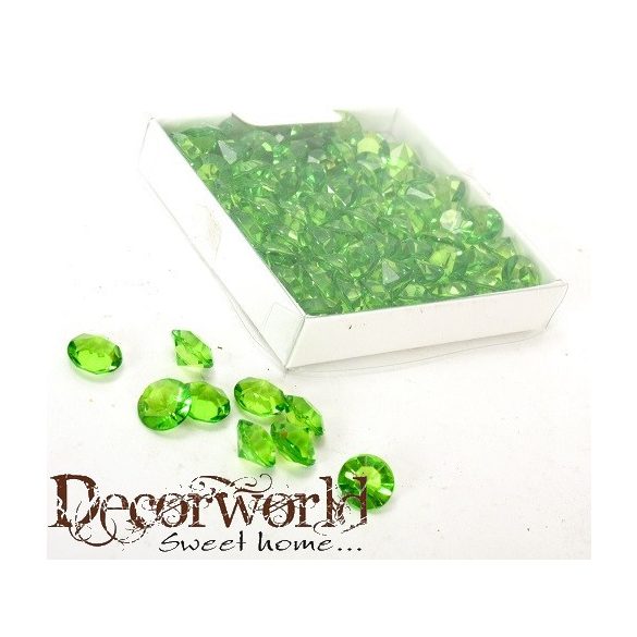 Dekor műagyag gyémánt 60db 12mm - Zöld
