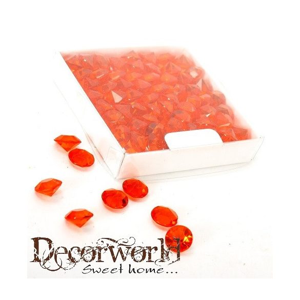 Dekor műagyag gyémánt 60db 12mm - Narancs