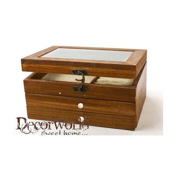 Fa ékszerláda Natúr barna 22x16cm