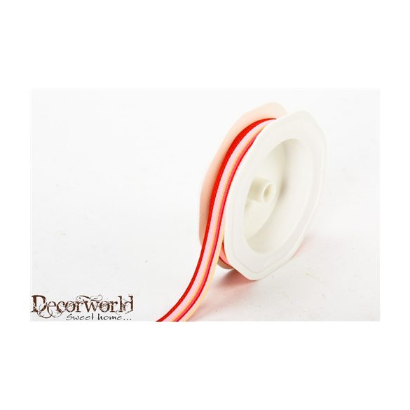 Szalag Szőtt csíkos 12mmx10m - Piros