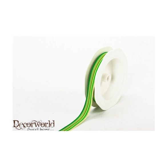 Szalag Szőtt csíkos 12mmx10m -Zöld