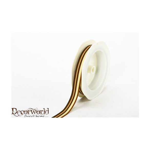 Szalag Szőtt csíkos 12mmx10m - Barna