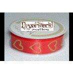 Sz.szatén piros/szív 25mmx10m