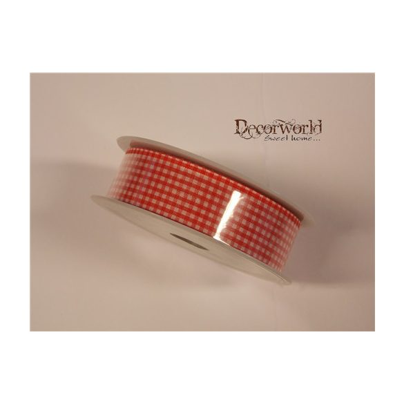 Szalag szövet kockás/piros 25mmx20m