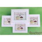 Fa képx4 muffinx3/fehér keret 44cm