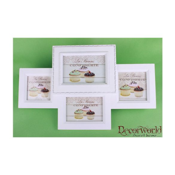 Fa képx4 muffinx3/fehér keret 44cm