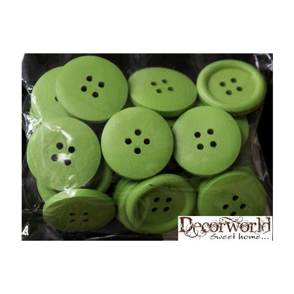 Fa gomb 2,5cm - Zöld S/30
