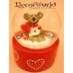 Rázógömb egeres 4x5 cm - Piros és fehér színben