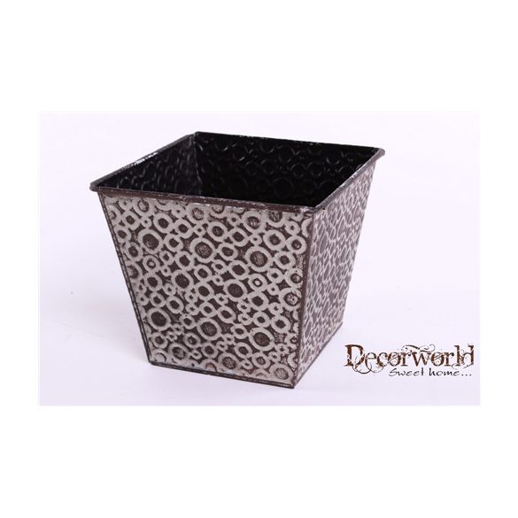 Bádog kaspó "V" körösminta 13cm