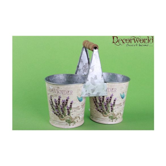 Bádog kaspóx2 "Lavender" 16x15cm