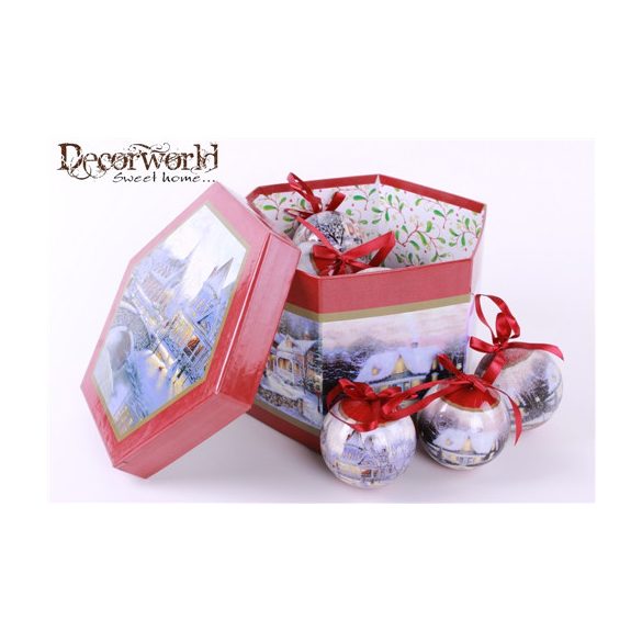 Karácsonyi dísz gömb  S/14 télitáj/DD