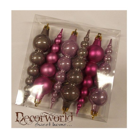 Karácsonyi dísz gömbös-hosszúkás S/6 160mm magic