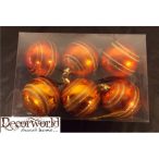 Gömb mű.a csikos narancs-piros S/6db 6cm