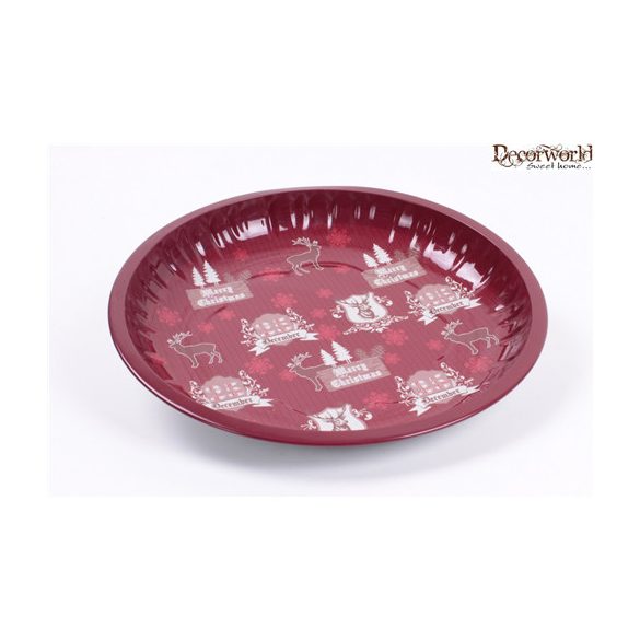 Fém tálca "Red X-Mas" 26x3cm