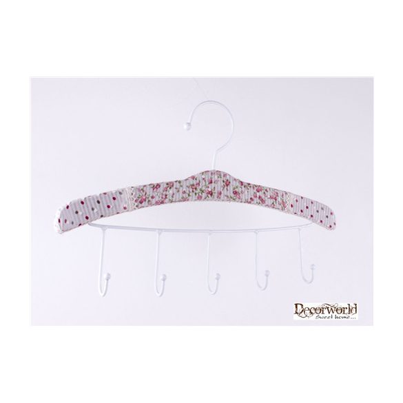 Fém ékszerfogas virágpöttyös 40cm