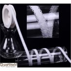 Textil szalag hímzett fehér 9mm/10m