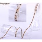 Textil szalag hímzett drap-fehér 9mm/10m