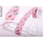 Textil szalag drótos virágos 3,8/10m - Mályva