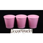 Bádog kaspó 10,5x11 cm - Pasztell rózsaszín