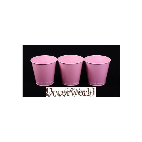 Bádog kaspó 10,5x11 cm - Pasztell rózsaszín