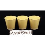 Bádog kaspó pasztell sárga 11,5x11cm