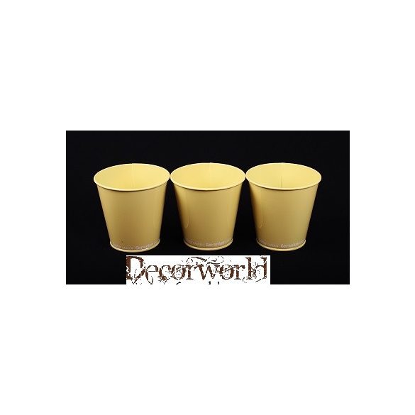 Bádog kaspó pasztell sárga 11,5x11cm