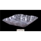 Műanyag tál négyzetes csipke 23cm - Fehér