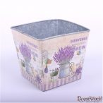 Bádog kaspó 4sz. levendula 15x13cm