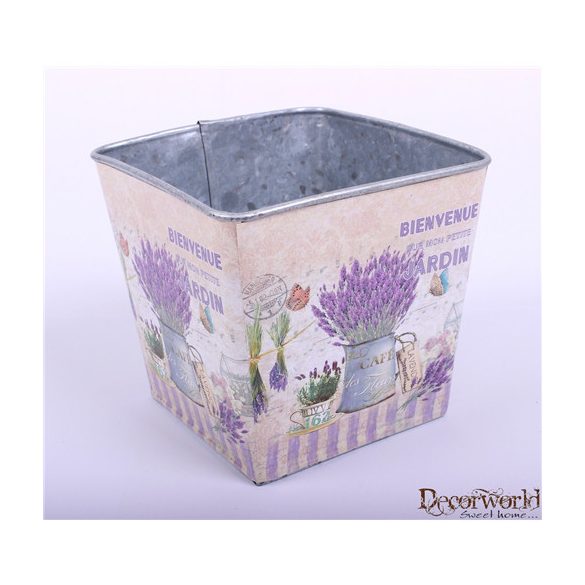 Bádog kaspó 4sz. levendula 12x11cm