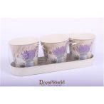 Bádog kaspó S/3 tálca levendula 30x10cm