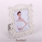 Fém képtartó virágszirom+strassz 9x13cm