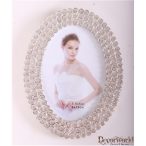 Fém képtartó ovál 3sor kristály 9x13cm