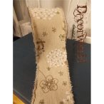 Szalag vászon szürke/fehér virágos 62mmx10m