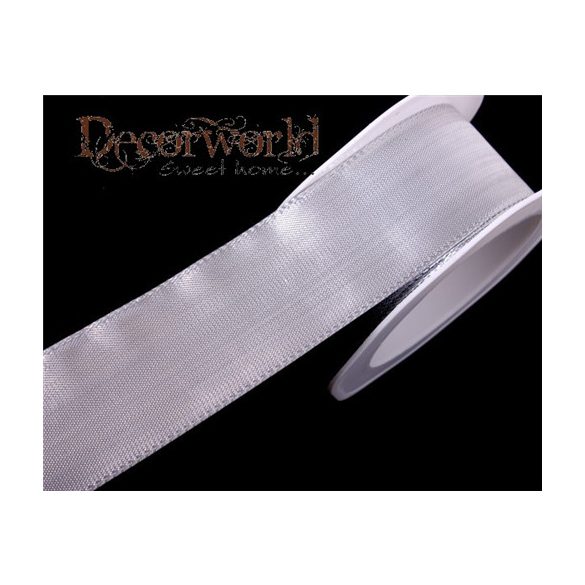 Szatén szalag metál 25mm10m - Ezüst