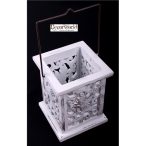 Fa Lámpás angyal 25x12x12cm - Fehér