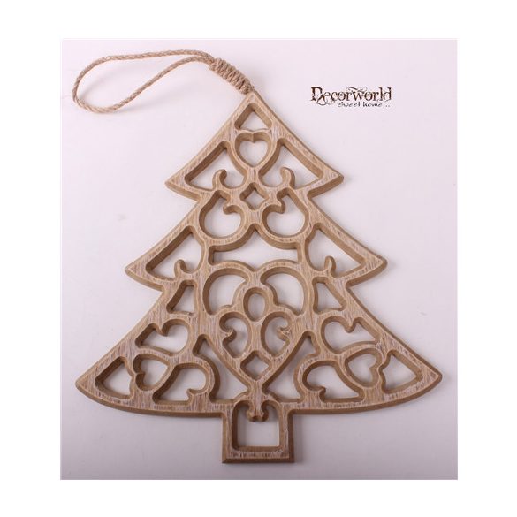 Fa fenyő, mintás fehér 32cm