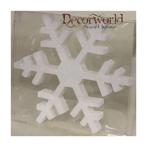 KD. hópihe lapos glitteres fehér S/6 15cm