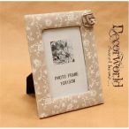 Fa képtartó drapp virág  20x15cm