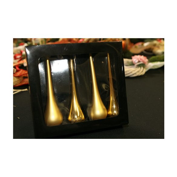 Üveg csepp dísz 15x4 cm - Arany S/4