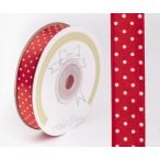 Szalag Szatén Pöttyös 15 mm x 25 m - Piros